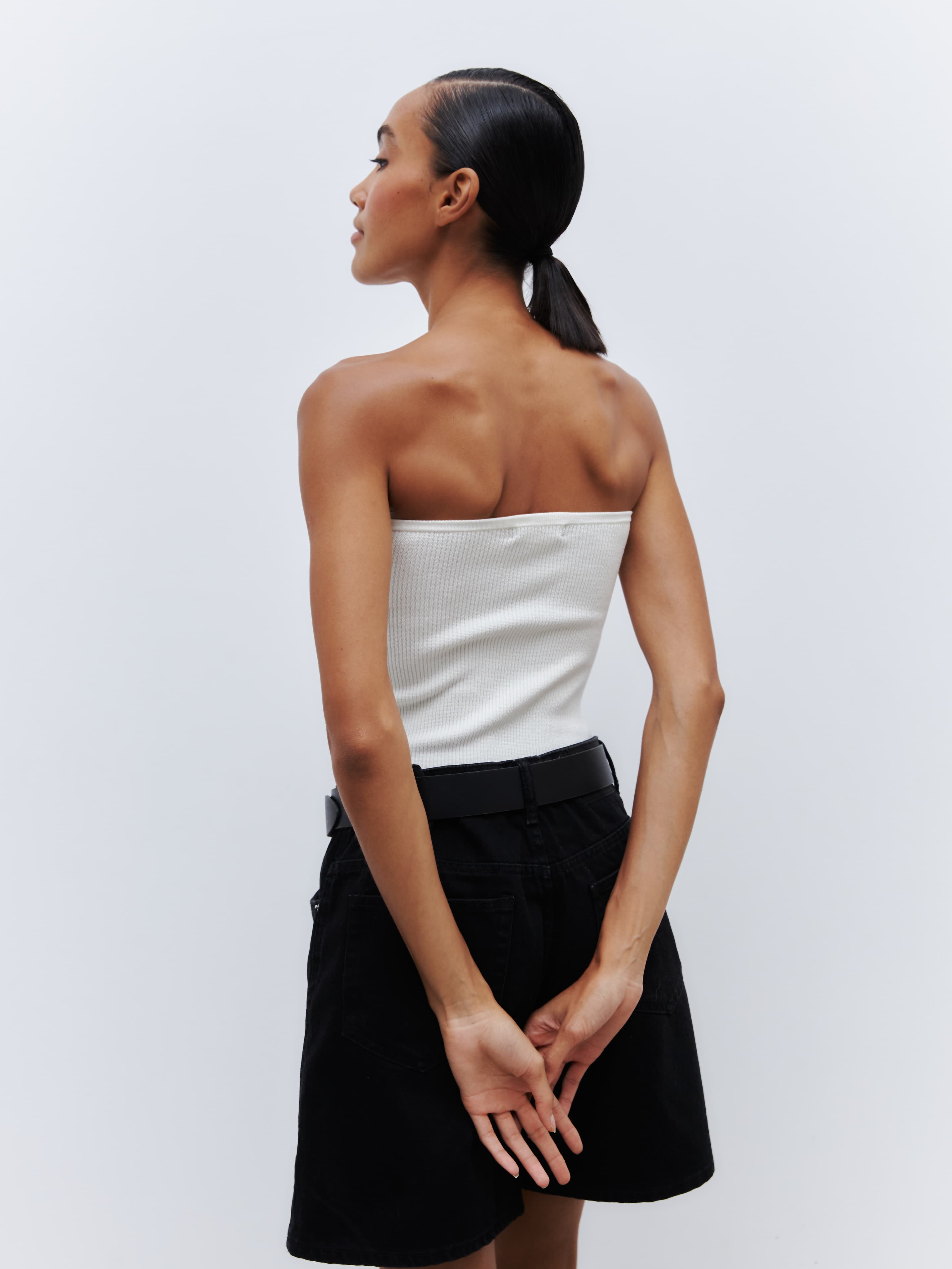 Ivory strapless clearance top